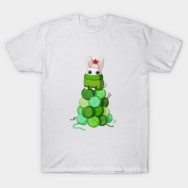 Bunny Christmas Tree T-Shirt by Firlefanzzz